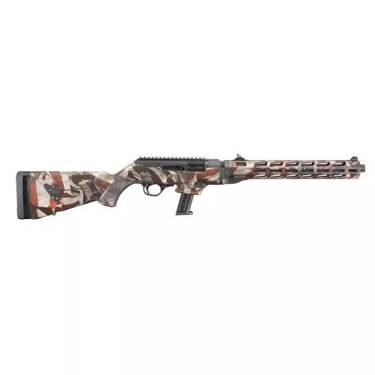 Ruger PC Carbine 9mm Rifle, Fluted/Threaded, American Flag Cerakote – 19121