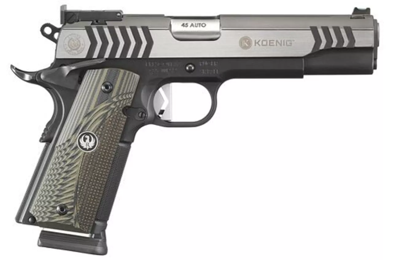 Ruger SR1911 Competition Koenig, .45 ACP, 5″ Barrel, 8rd, Black Nitride/Stainless