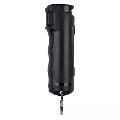 Sabre Pepper Gel with Fast Flip Top and Snap-Clip Keychain Black