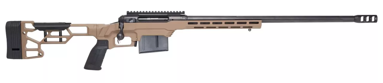 Savage 110 Precision, 338 Lapua, 24″ Barrel, Cerakote Finish, Flat Dark Earth Color, MDT Chassis, 5Rd,