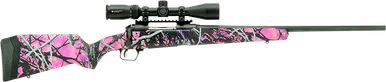 Savage Arms Apex Hunter XP Bolt Action Rifle 7mm-08 Rem 20" Matte Black Barrel Muddy Girl Synthetic Stock With Vortex Crossfire II 3-9x40mm Scope