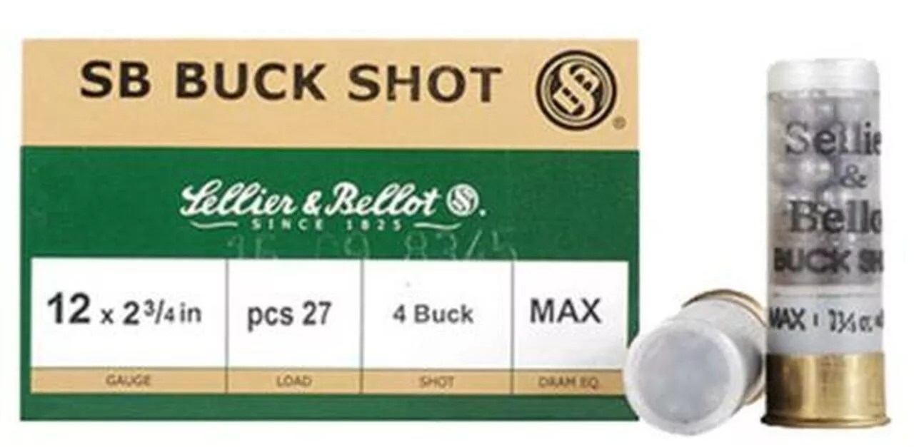 Sellier & Bellot Buckshot 12 Ga, 2.75″, 1 1/4oz, #4 27 Pellet, 25rd/Box