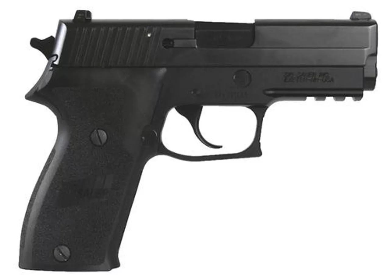 Sig P220 45 ACP 3.9In Nitron Black Da/Sa Siglite E2 Grip (2) 8RD Steel MAG CA Compliant
