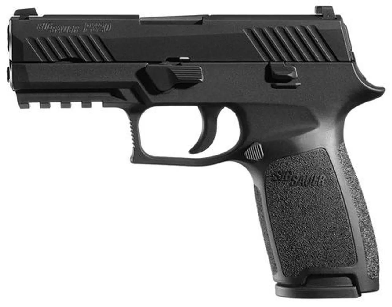 Sig P320 357 Sig 3.9″, Nitron Black Striker Siglite Modular Polymer Grip (2) 14Rd Steel MAG Rail