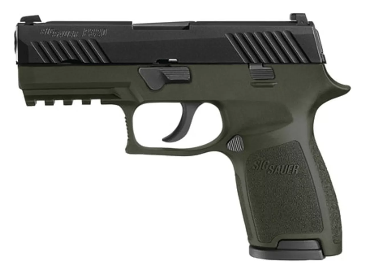 Sig P320C Striker 9mm Siglite Night Sights OD Green Nitron Finish 15rd Mags