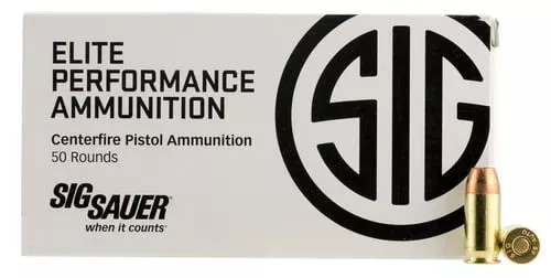 Sig Sauer E45AP150 Elite Performance45 ACP 200 gr V Crown Jacketed Hollow Point 50 Per Box/ 20 Case