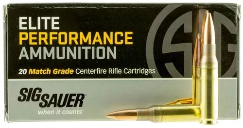 Sig Sauer Elite Match Rifle Ammunition .308 Win 168gr OTM 2700 fps 20/ct