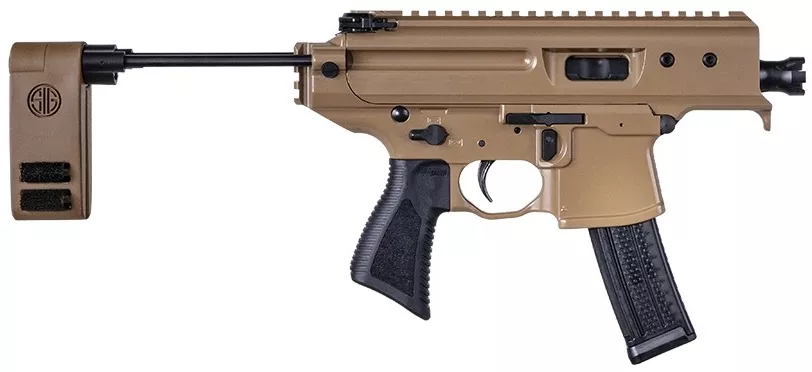 Sig Sauer MPX Copperhead 9mm Pistol with Arm Brace, Flat Dark Earth