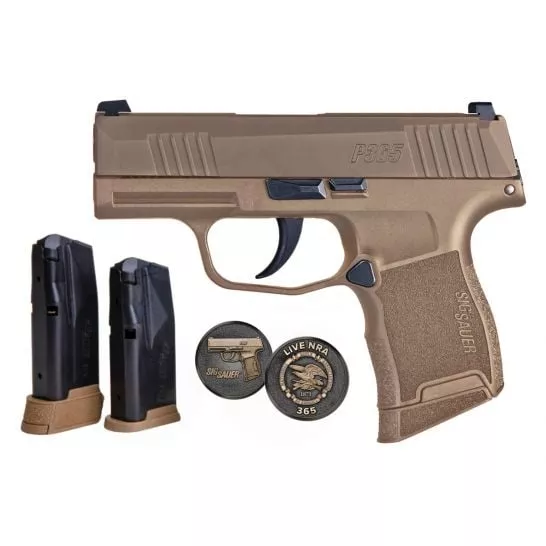Sig Sauer P365 9mm 3″ NRA Edition Pistol, Coyote Tan – 365-9-COYXR3-NRA19
