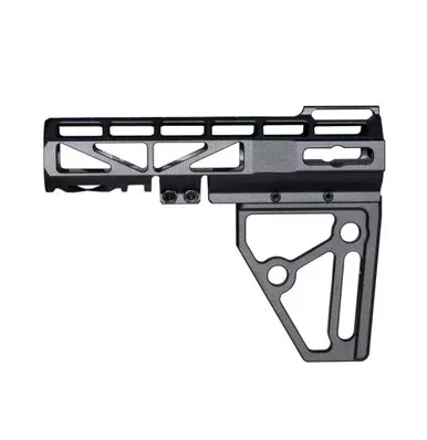 Skeletonized Pistol Arm Brace Anodized Aluminum V2 Black