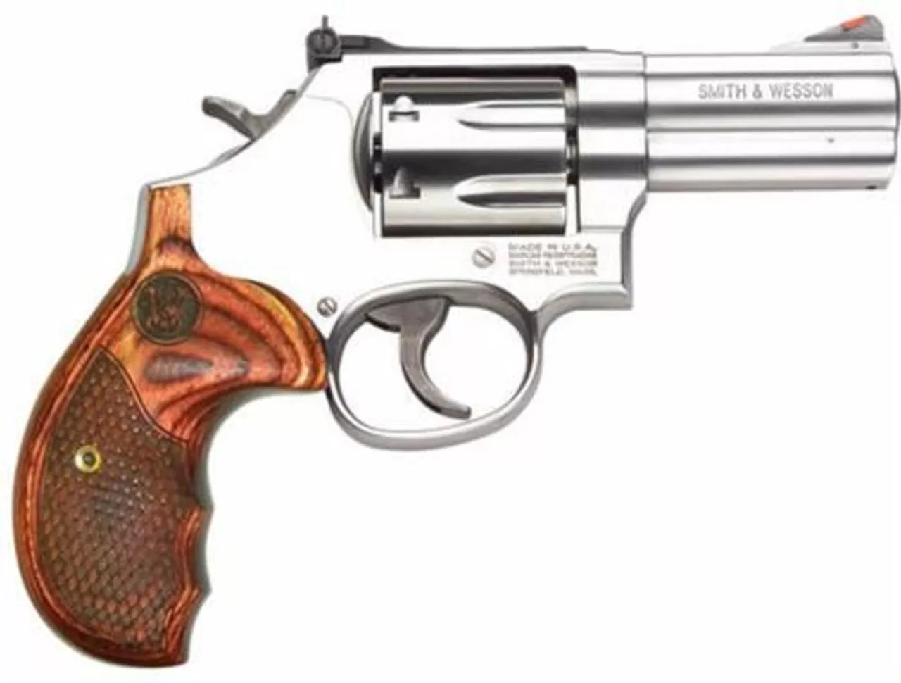 Smith & Wesson 629 44 Mag/.44 Spl, 3″ Barrel, Stainless Finish, Wood Grips, 6Rd, Adjustable Sights