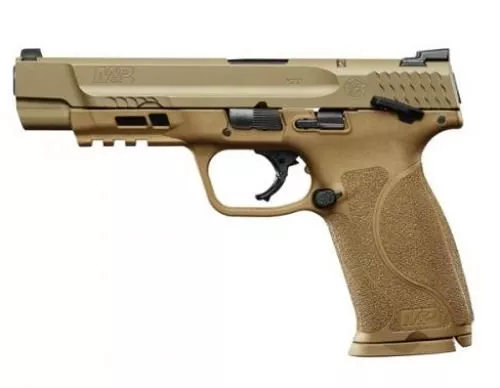 Smith & Wesson M&P M2.0 9mm 5″ FDE, Manual Thumb Safety, 17+1