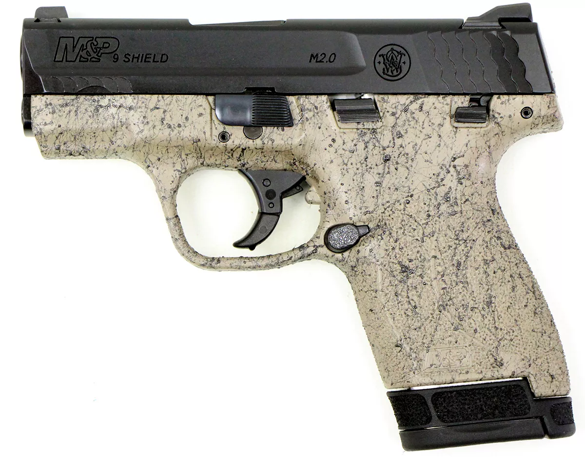Smith & Wesson M&P Shield M2.0 9mm Pistol, FDE with Black Spiderweb