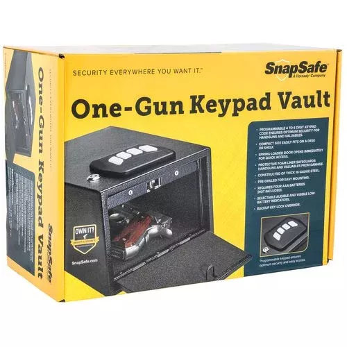SnapSafe Keypad Gun Vault Holds 1 Handgun Steel