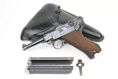 SOLD - 1937 Mauser Luger Rig - Matching Magazine (9535u - 21310)