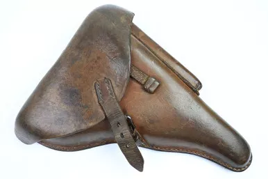 SOLD - 1941 Brown Leather Luger Holster