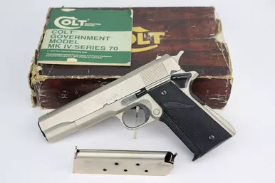 SOLD - Colt MK IV Series 70 - Satin Nickel