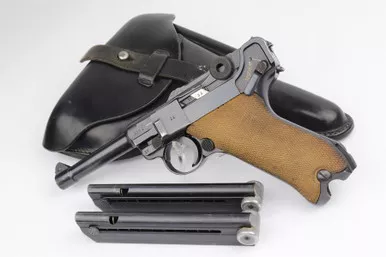 SOLD - Gorgeous Police Mauser Luger Rig - Two Matching Magazines