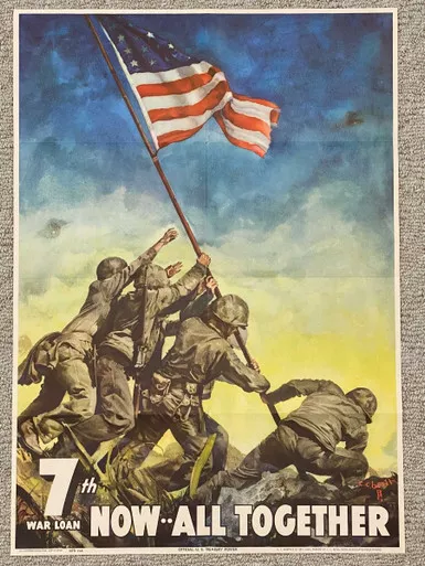 SOLD - Iwo Jima US Treasury War Loan Poster