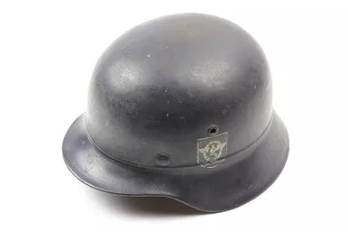 SOLD - Luftschutzpolizei M35 Beaded Helmet