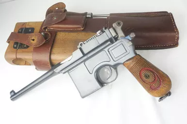 SOLD - Mint Mauser Red 9 Broomhandle Rig - Match Stock - Prussian Eagle