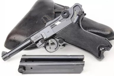 SOLD - Minty Black Widow Luger Rig - Rare Pigskin Holster