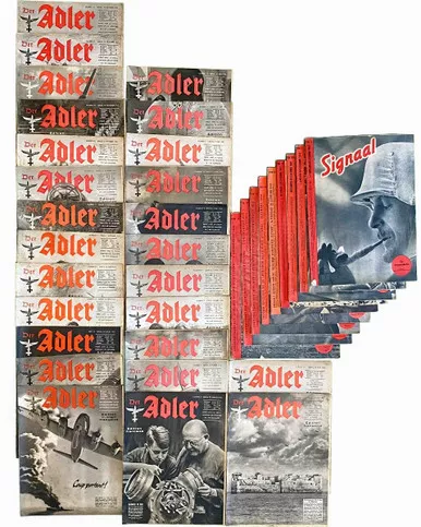 SOLD - Nazi Propaganda Magazines Der Adler and Signaal
