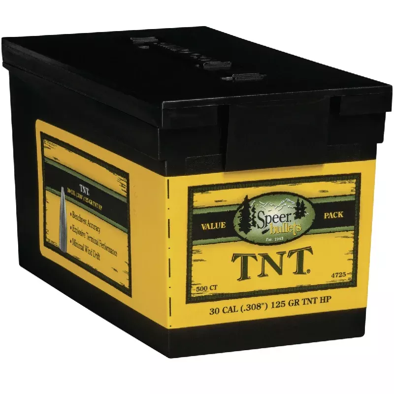 Speer TNT Hollow Point 30 Cal, .308, 125 grain – 500 Per Box – 4725