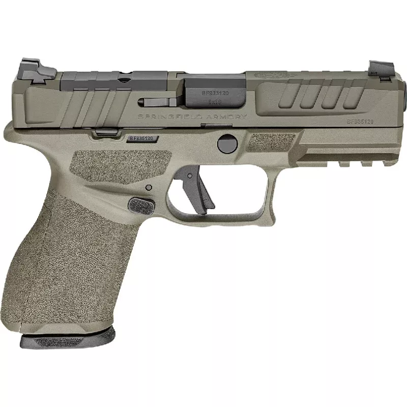 Springfield Armory Echelon Pistol, 4″ Black Melonite Steel Barrel OD Green Cerakote Optic Ready/Serrated Steel Slide OD Green Cerakote Polymer Frame w/Picatinny Rail Textured Grip Compact Frame 10+1rd 9mm Luger – EC9409GLCU