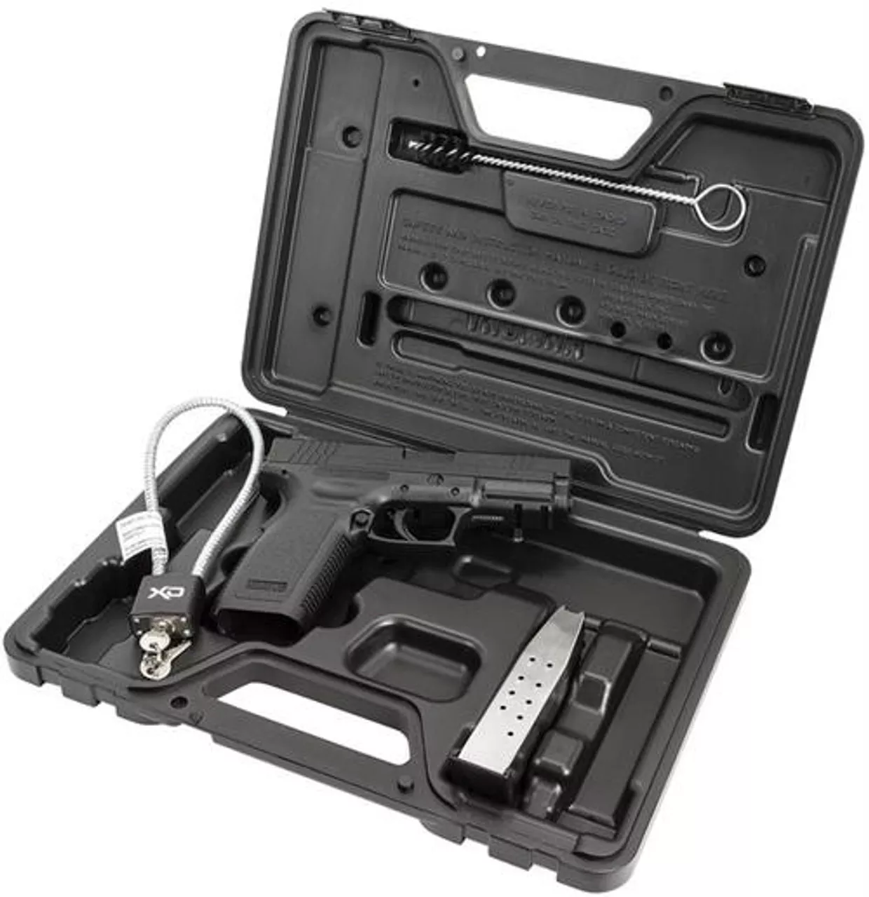 Springfield XD, Striker Fired, Full Size Pistol, 45 ACP, 4″ Barrel, Black Polymer Frame, Matte Finish, Fixed Sights, 13Rd, 2 Mags