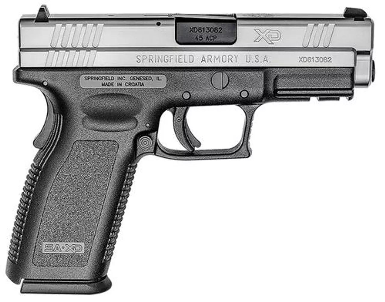 Springfield XD45 ACP 4″ Barrel Dovetail Sights USA Trigger System SS Slide 13 Rd Mag