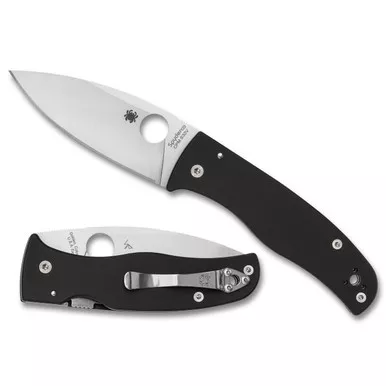 Spyderco Bodacious Pocket Knife 3.66" Leaf Blade CPM S30V Steel G-10 Handle Black/Silver (SpyderEdge)