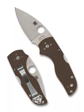 Spyderco C230MBGPBN15V Lil' Native Mid Back Lock Brown Folding Knife 2.4" Plain Edge