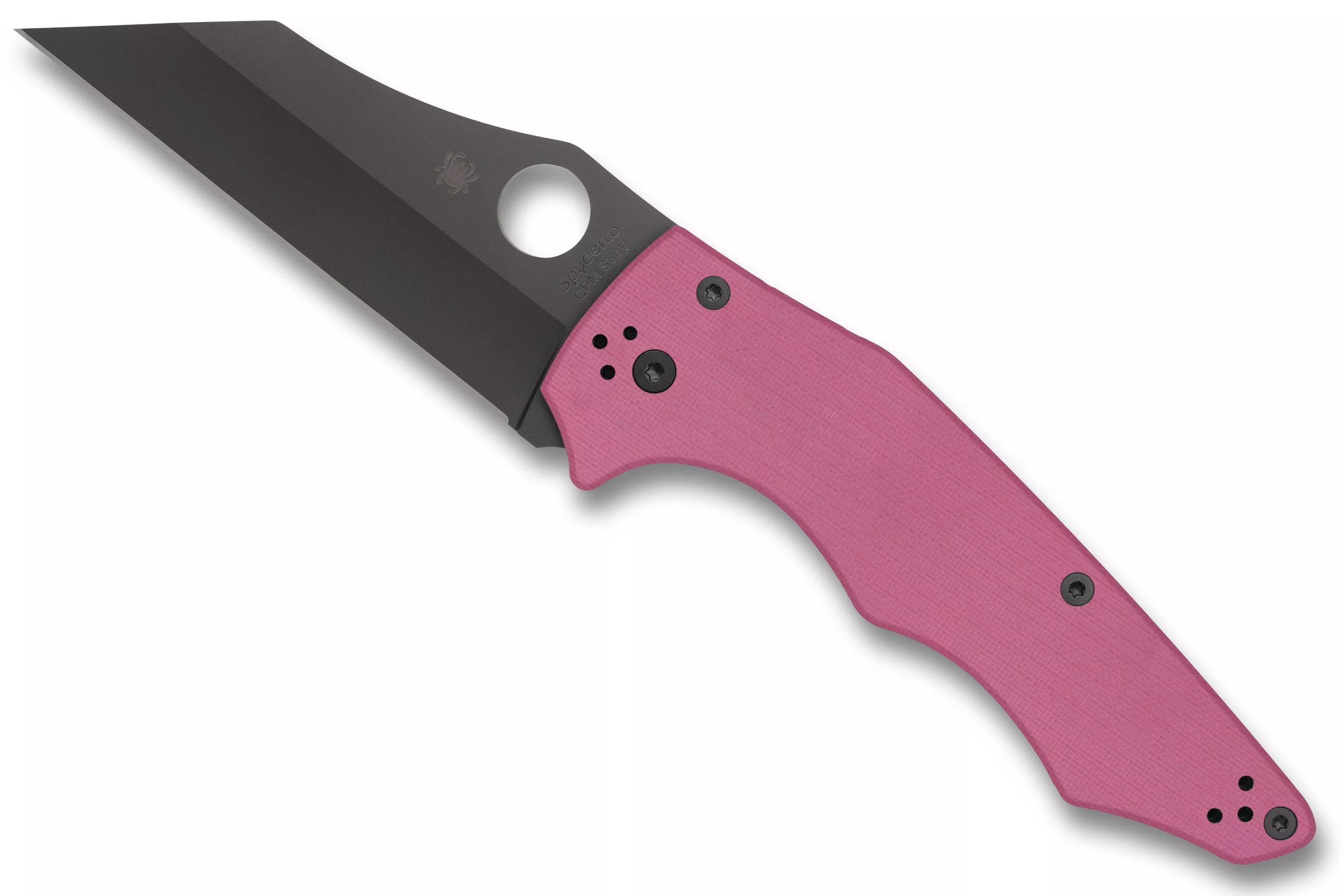 Spyderco YoJumbo Black DLC CPM S30V C253GPNBKP Pink G10, Sprint Run pocket knife, Michael Janich design