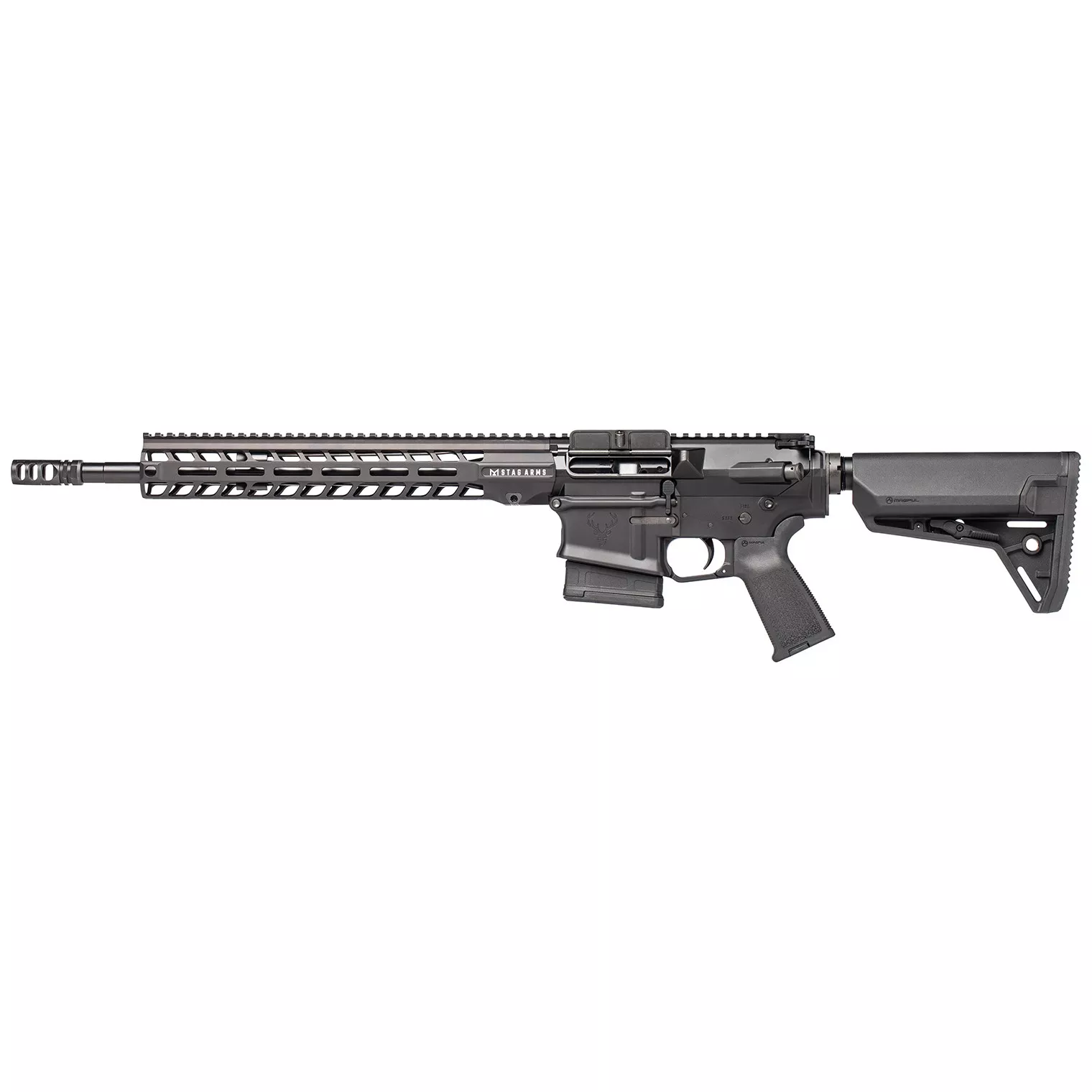 Stag Arms STAG10010342 Stag 10 Tactical 308 Win Caliber with 16” Barrel, 10+1 Capacity, Black Hard Coat Anodized Metal Finish, Black Adjustable Magpul SL-S Stock & Magpul MOE Grip Left Hand
