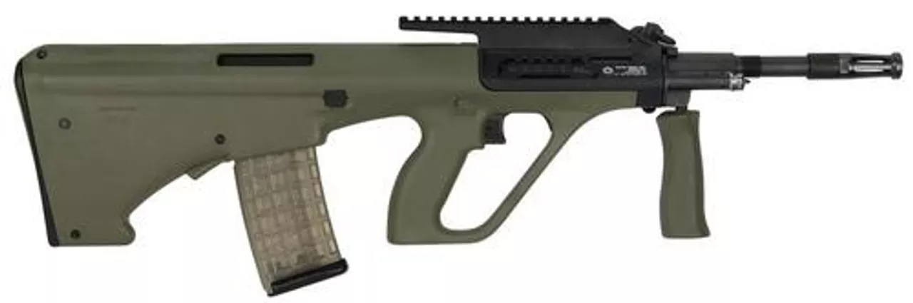 Steyr AUG A3 M1, .223/5.56, 16″, 30rd, High Rail, Green Synthetic Stock