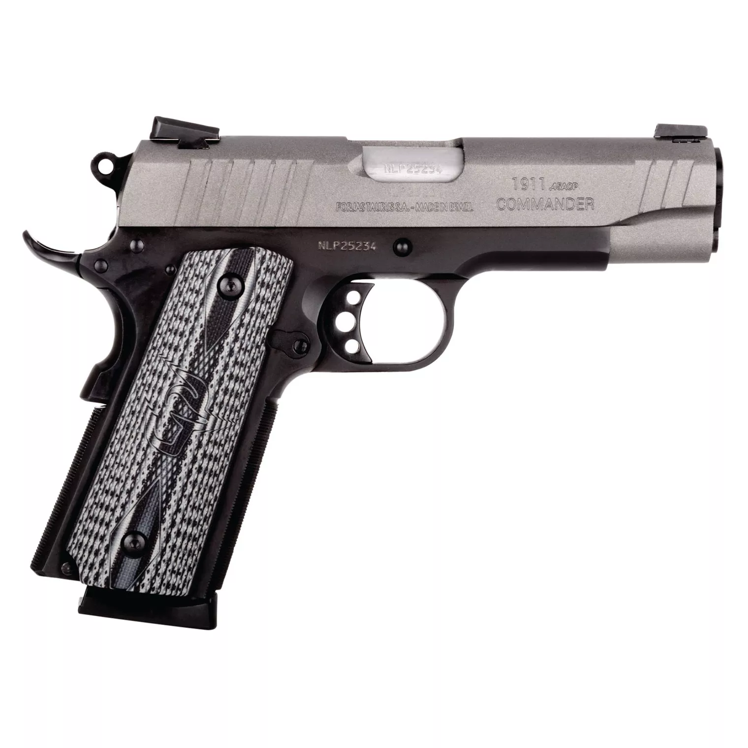 Taurus 1-191101COMG-VZ 1911 Commander 45 ACP 4.20” 8+1 Matte Black Tungsten Gray Cerakote Steel Slide Gray VZ Operator II Grip