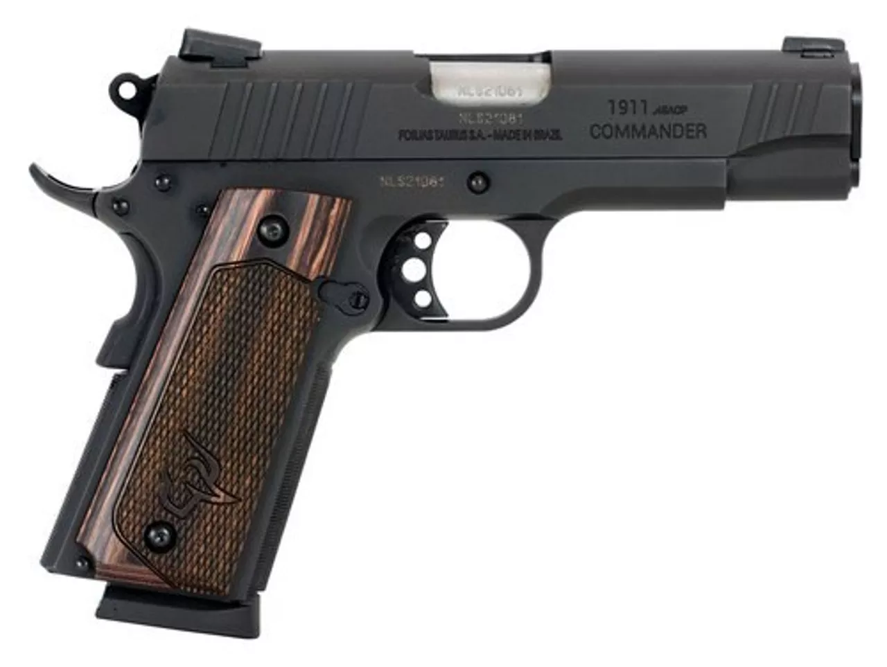 Taurus 1911 Commander, 45 ACP, 4.2″ Barrel, 8rd, Novak Sights, Walnut Grips, Black