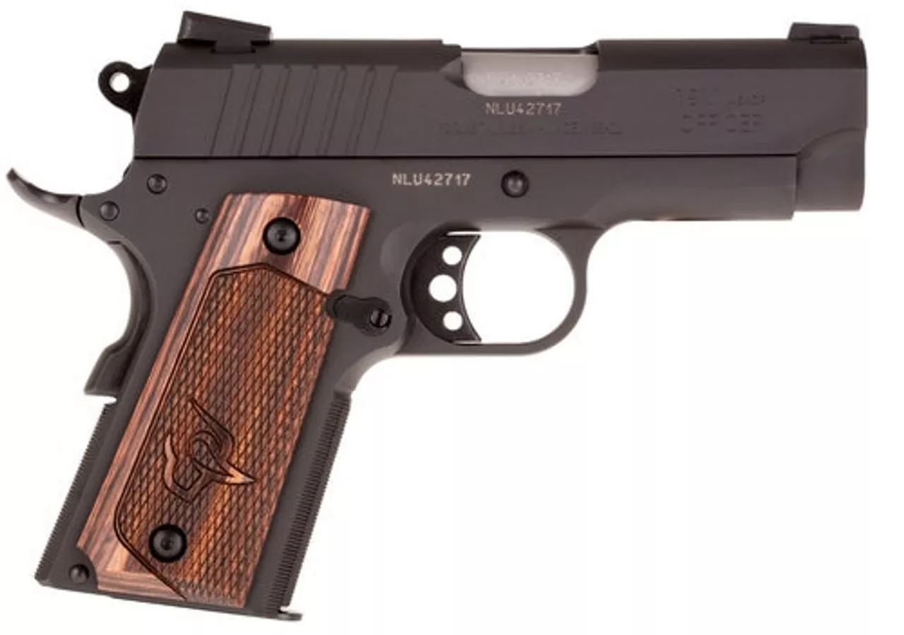 Taurus 1911 Officer, 45 ACP, 3.5″ Barrel, 6rd, Novak Sights, Walnut Grips, Black