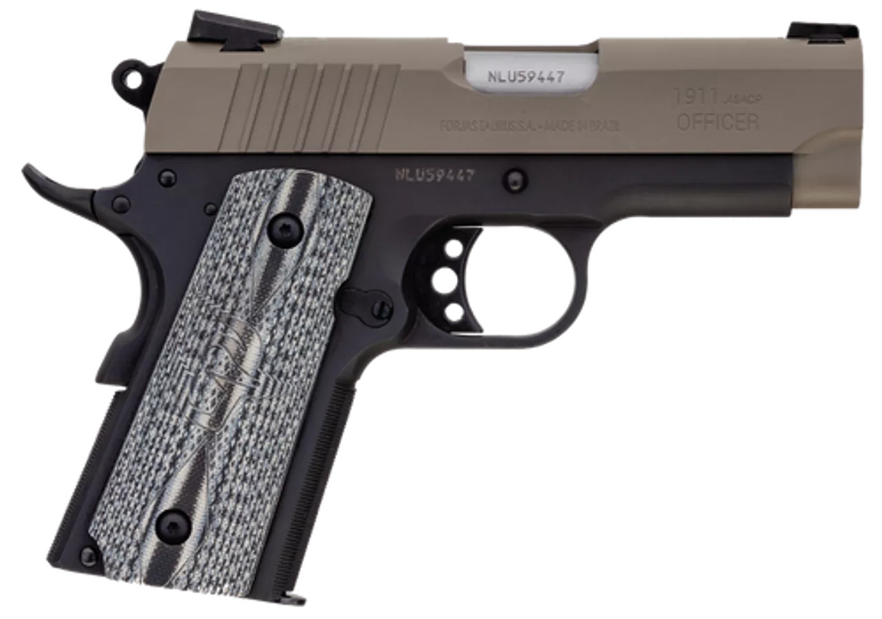 Taurus 1911 Officer, .45 ACP, 3.51″ Barrel, 7rd, Sand Slide, Black