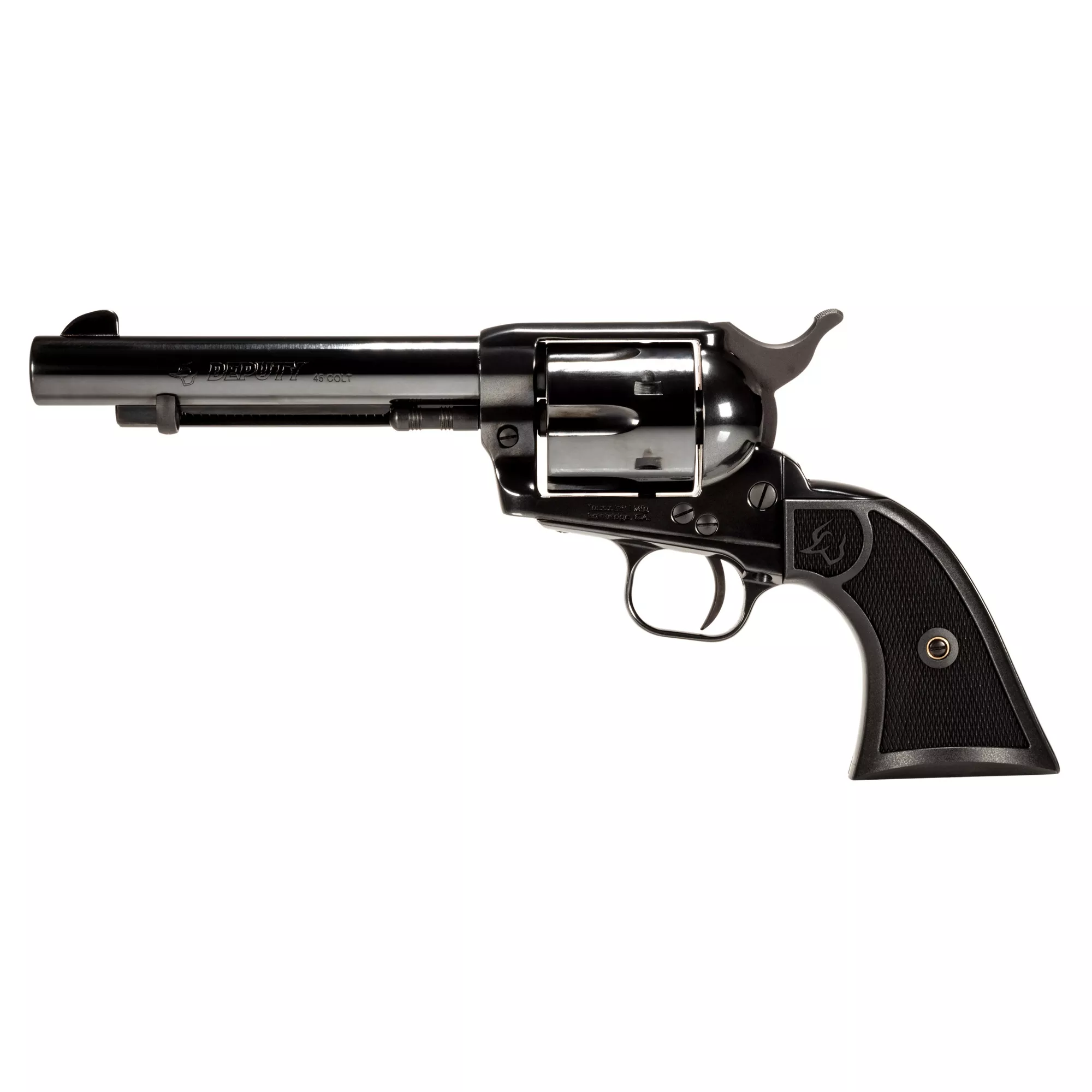 Taurus 2-D4551 Deputy Medium Frame 45 Colt (LC) 6rd 5.50” Polished Black Steel Barrel, Cylinder & Steel Frame, Black Polymer Grip, Transfer Bar Safety