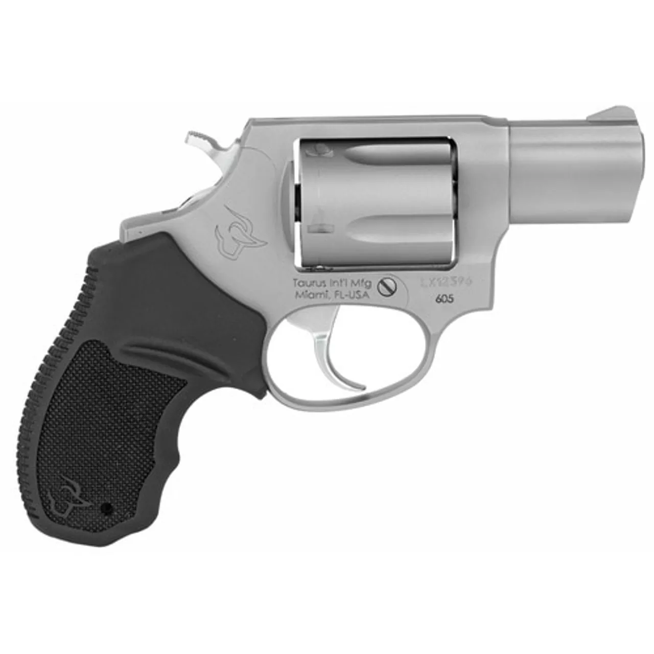 Taurus 605 Standard 357 Magnum 2″ Barrel Black Rubber Stainless Steel Finish, 5rd