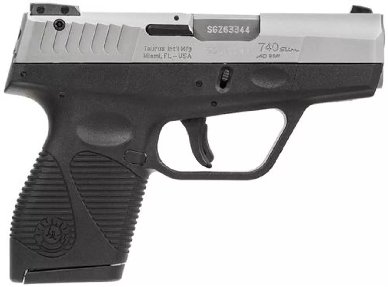 Taurus 740 Slim SA/DA 40S&W 3″ Barrel, Black Polymer Grip SS Slide, 6rd