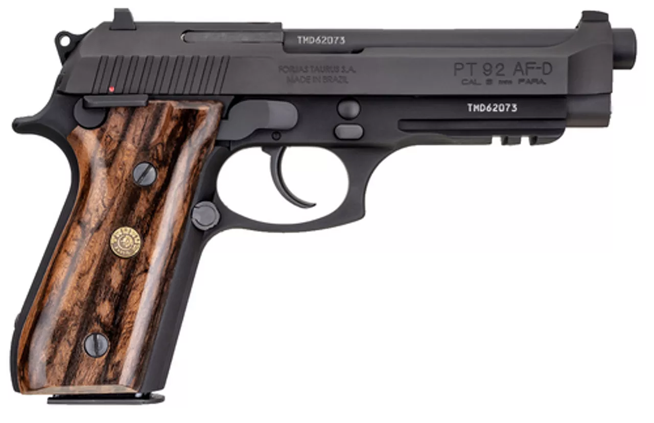 Taurus 92 9mm, 5″ Barrel, Black Matte, Brazilian Walnut, 17rd