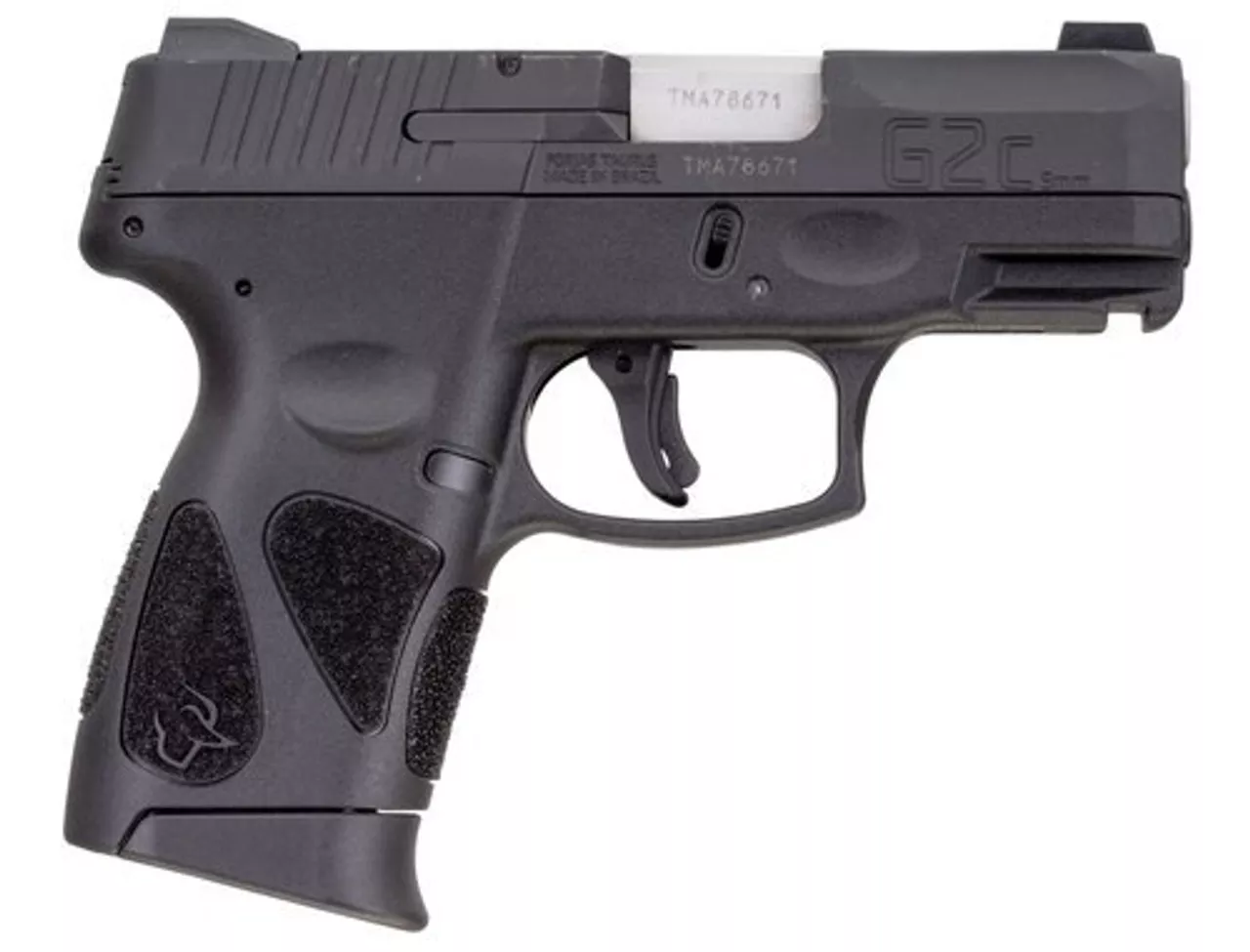 Taurus G2c 9mm, 3.2″ Barrel, Night Sights, Black, Blued Stainless Steel Slide, 10rd