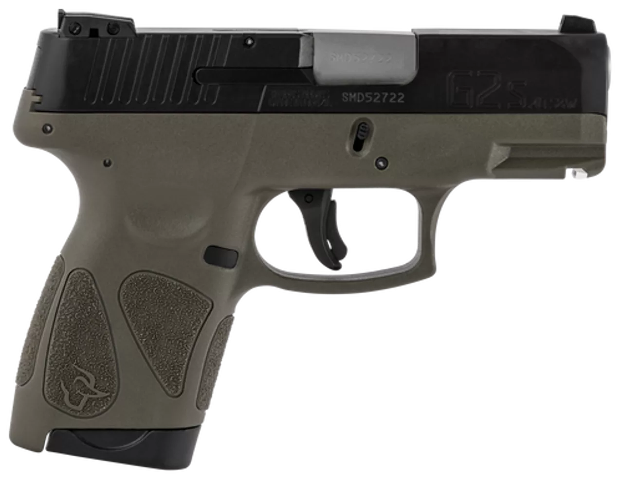 Taurus G2S. .40 S&W, 3.26″ Barrel, 7rd, Black Slide, Olive Drab Green