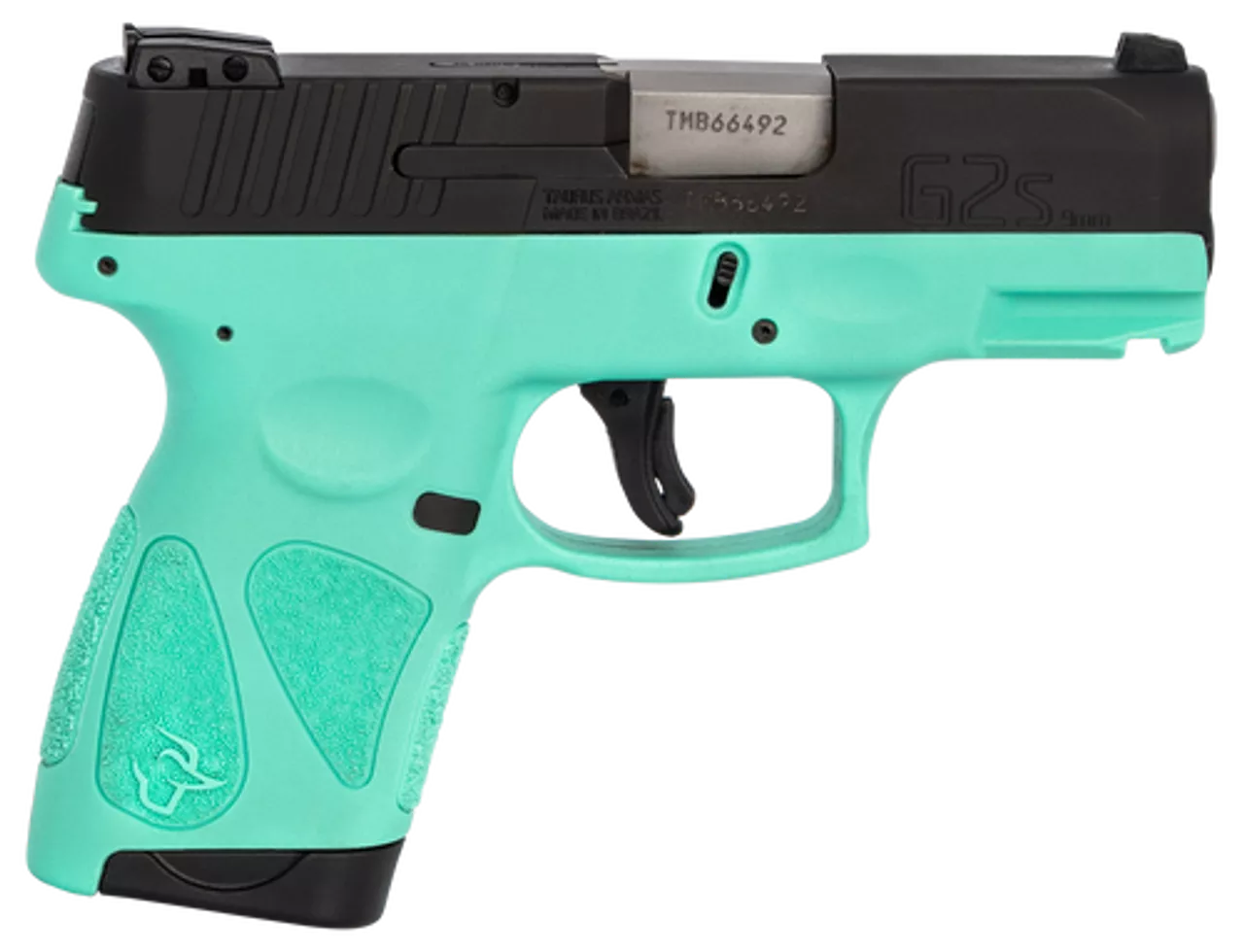 Taurus G2S, 9mm, 3.26″ Barrel, 7rd, Black Slide, Cyan