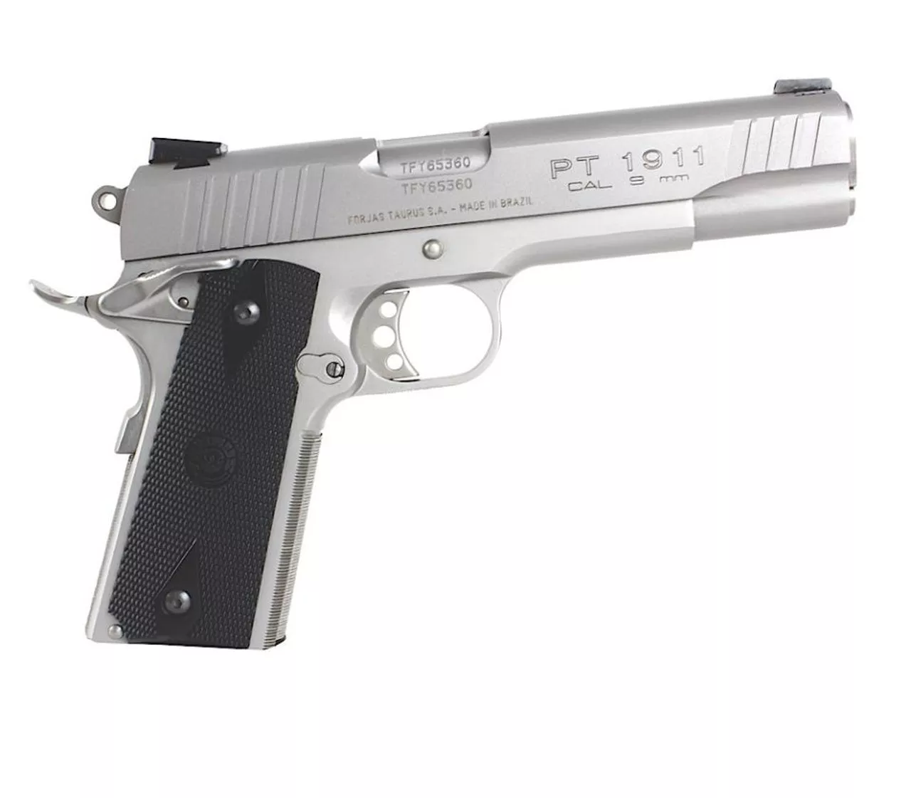 Taurus Model 1911 9MM 5″ Barrel SS Finish, Novak Sights, 9 Round Mag