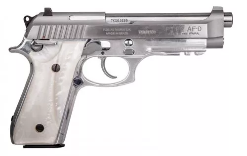 Taurus – PT92, 9mm, 5″ Barrel, Fixed Sights, Stainless, White P