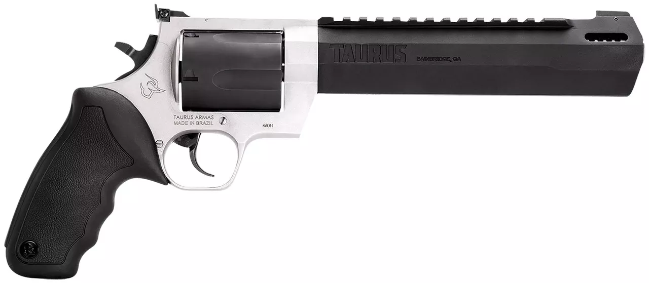 Taurus Raging Hunter 460 S&W, 8.375″ Barrel, Black Barrel/Cylinder, Silver Frame, 5rd